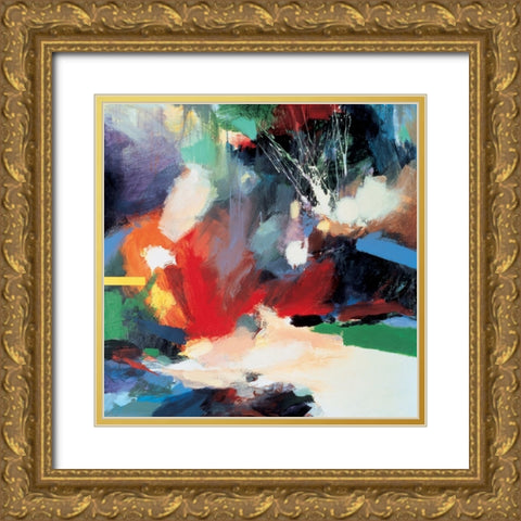 Cosmos Abstract III Gold Ornate Wood Framed Art Print with Double Matting by Unknown