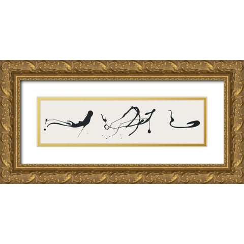 Splat B And W Gold Ornate Wood Framed Art Print with Double Matting by Unknown