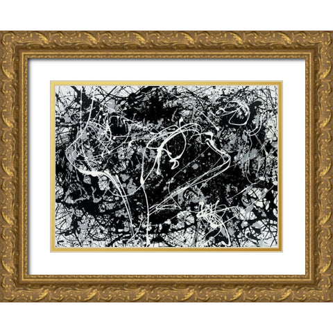 In the Woods Gold Ornate Wood Framed Art Print with Double Matting by Unknown