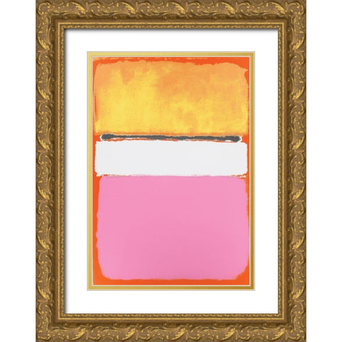 Rectangles Gold Ornate Wood Framed Art Print with Double Matting by Unknown