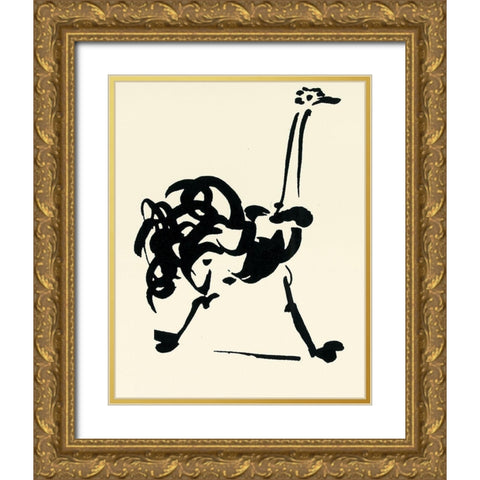 Ostriche Gold Ornate Wood Framed Art Print with Double Matting by Unknown