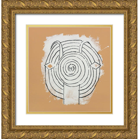 Ants Gold Ornate Wood Framed Art Print with Double Matting by Unknown