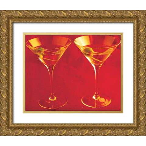 Martini IV Gold Ornate Wood Framed Art Print with Double Matting by Unknown