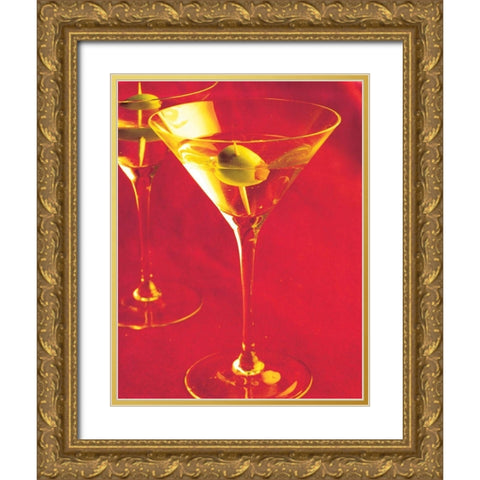 Martini VII Gold Ornate Wood Framed Art Print with Double Matting by Unknown