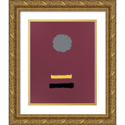 Cyan Gold Ornate Wood Framed Art Print with Double Matting by Unknown