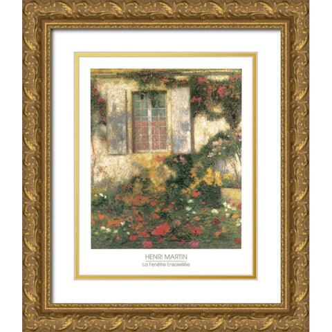 La Fenetre Gold Ornate Wood Framed Art Print with Double Matting by Martin