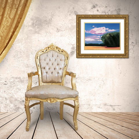 Azure Sky II Gold Ornate Wood Framed Art Print with Double Matting by Unknown