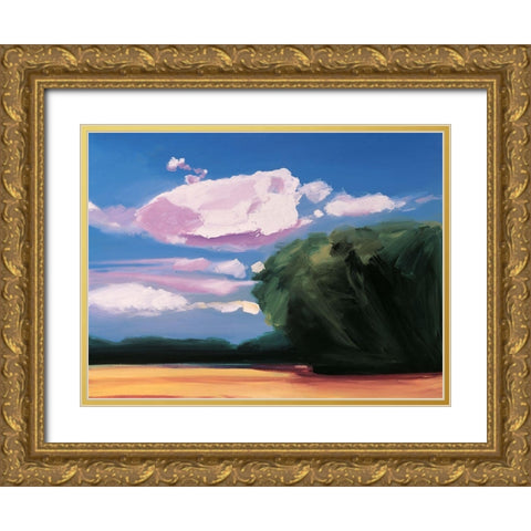 Azure Sky II Gold Ornate Wood Framed Art Print with Double Matting by Unknown