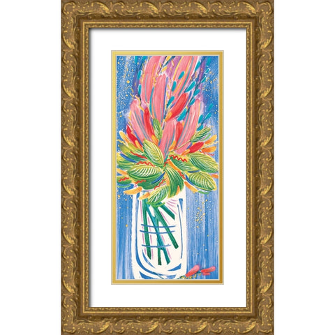 Colorful Floral I Gold Ornate Wood Framed Art Print with Double Matting by Unknown