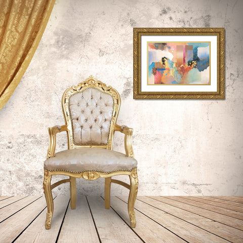 Desert Abstract I Gold Ornate Wood Framed Art Print with Double Matting by Unknown