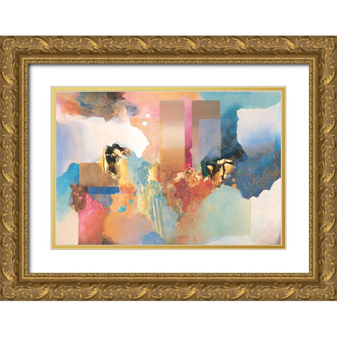 Desert Abstract I Gold Ornate Wood Framed Art Print with Double Matting by Unknown