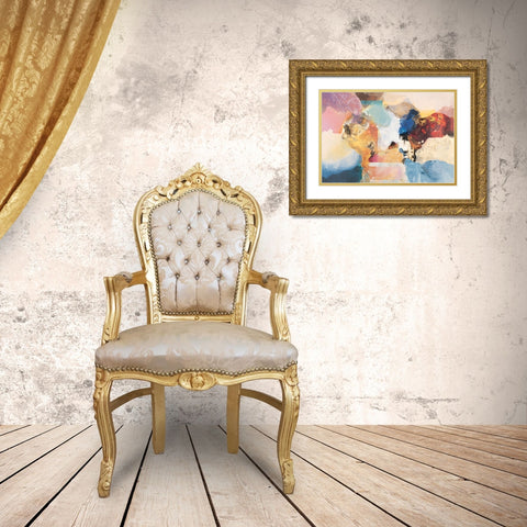 Desert Abstract II Gold Ornate Wood Framed Art Print with Double Matting by Unknown