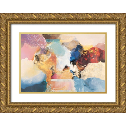 Desert Abstract II Gold Ornate Wood Framed Art Print with Double Matting by Unknown