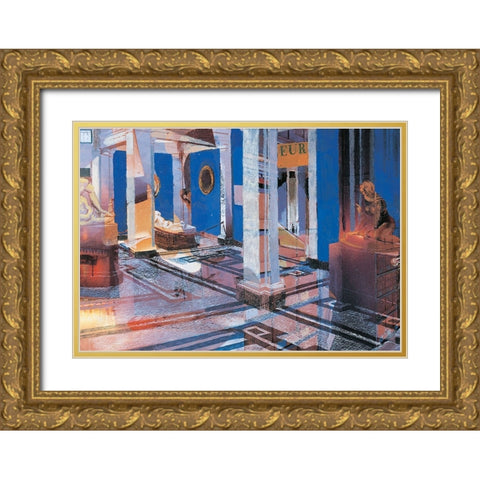 Museum Abstract Gold Ornate Wood Framed Art Print with Double Matting by Unknown