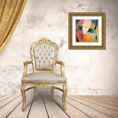Abstract Dancer I Gold Ornate Wood Framed Art Print with Double Matting by Unknown