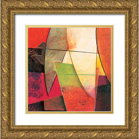 Abstract Dancer II Gold Ornate Wood Framed Art Print with Double Matting by Unknown