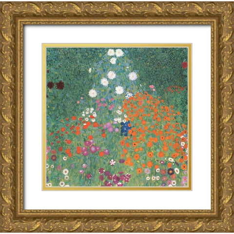 Poppy Gold Ornate Wood Framed Art Print with Double Matting by Unknown