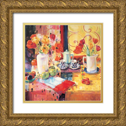 Set the Table II Gold Ornate Wood Framed Art Print with Double Matting by Unknown