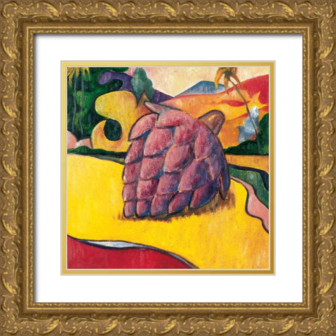 Artichoke Gold Ornate Wood Framed Art Print with Double Matting by Unknown