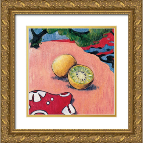 Passion Fruit Gold Ornate Wood Framed Art Print with Double Matting by Unknown