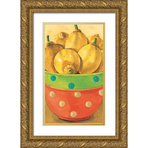 Lemons Gold Ornate Wood Framed Art Print with Double Matting by Unknown