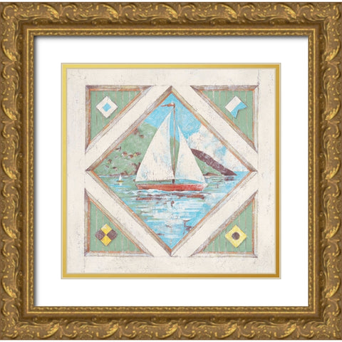 Sailboat I Gold Ornate Wood Framed Art Print with Double Matting by Unknown