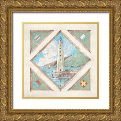 Lighthouse I Gold Ornate Wood Framed Art Print with Double Matting by Unknown