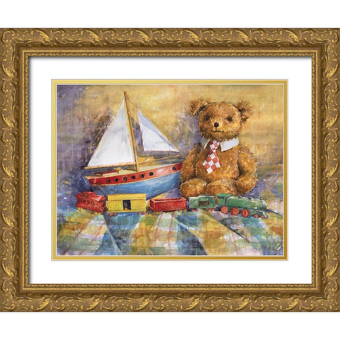Teddy Gold Ornate Wood Framed Art Print with Double Matting by Unknown