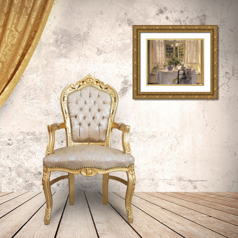 Sur la Fenetre Gold Ornate Wood Framed Art Print with Double Matting by Unknown