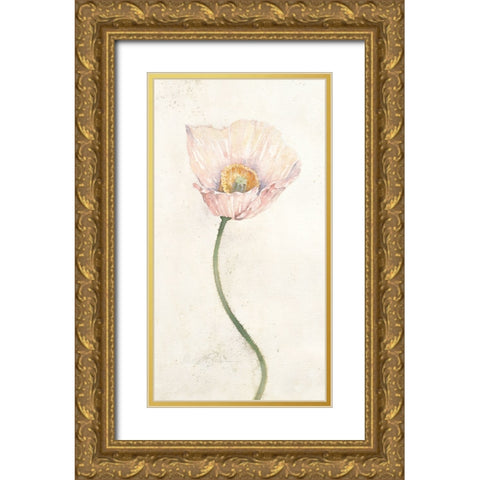 Budding Flower I Gold Ornate Wood Framed Art Print with Double Matting by Unknown