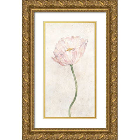 Budding Flower II Gold Ornate Wood Framed Art Print with Double Matting by Unknown
