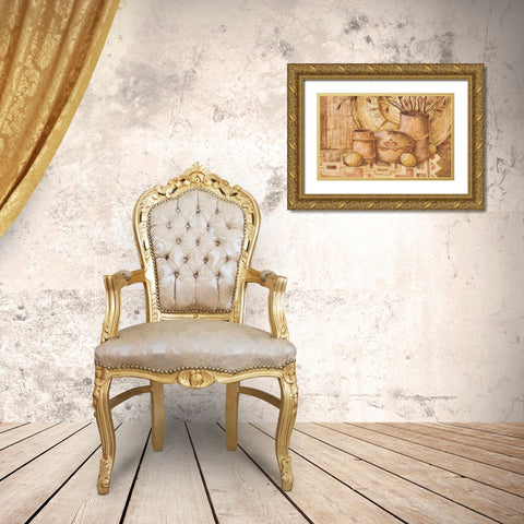 Indian Pottery I Gold Ornate Wood Framed Art Print with Double Matting by Unknown