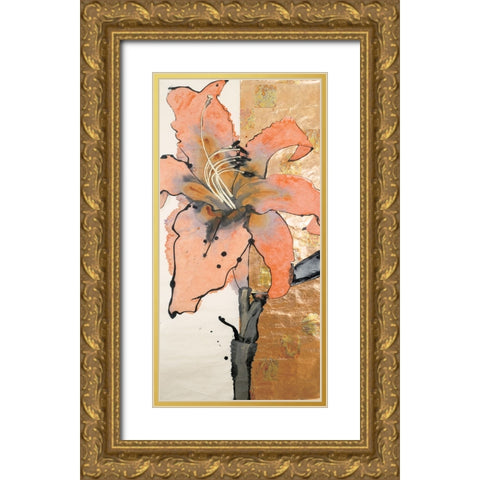 Floral Pistilli Gold Ornate Wood Framed Art Print with Double Matting by Unknown