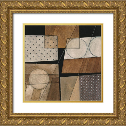 Circles I Gold Ornate Wood Framed Art Print with Double Matting by Unknown