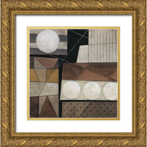 Circles II Gold Ornate Wood Framed Art Print with Double Matting by Unknown