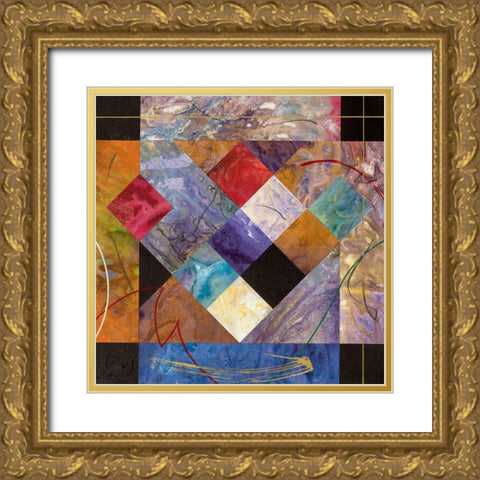 Chess Abstract Gold Ornate Wood Framed Art Print with Double Matting by Unknown