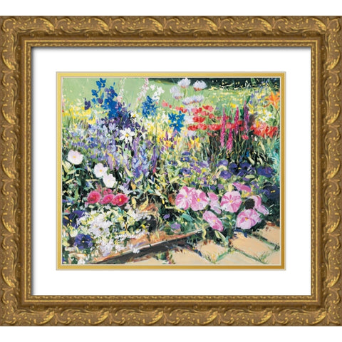 French Garden I Gold Ornate Wood Framed Art Print with Double Matting by Unknown