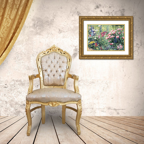 French Garden II Gold Ornate Wood Framed Art Print with Double Matting by Unknown