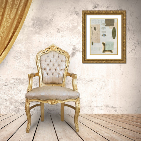 Scribble Abstract II Gold Ornate Wood Framed Art Print with Double Matting by Unknown
