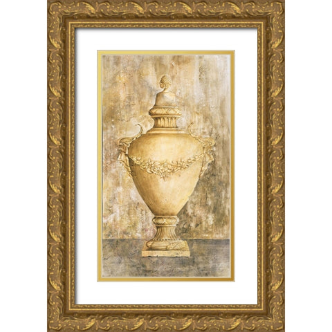 Greek Vase I Gold Ornate Wood Framed Art Print with Double Matting by Unknown
