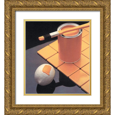 White Lemon Gold Ornate Wood Framed Art Print with Double Matting by Unknown