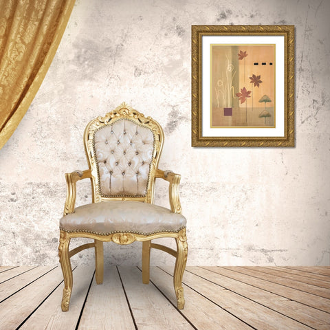 Lead Abstract I Gold Ornate Wood Framed Art Print with Double Matting by Unknown