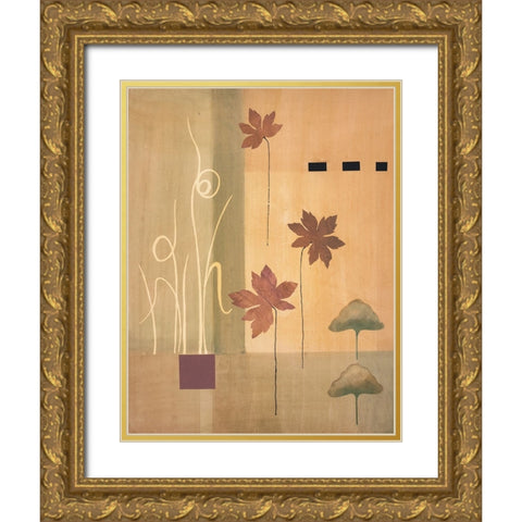 Lead Abstract I Gold Ornate Wood Framed Art Print with Double Matting by Unknown