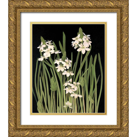 Lily II Gold Ornate Wood Framed Art Print with Double Matting by Unknown