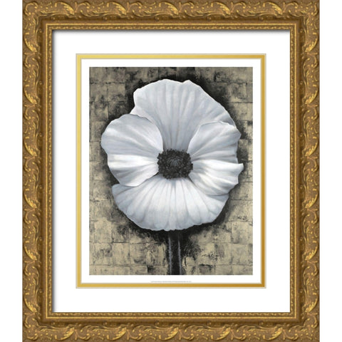 Poppies I Gold Ornate Wood Framed Art Print with Double Matting by Unknown