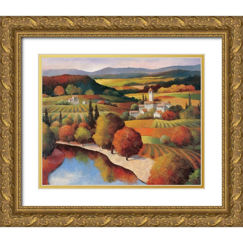 Tuscany II Gold Ornate Wood Framed Art Print with Double Matting by Unknown