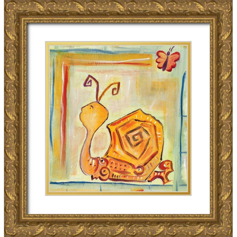 Snailey Gold Ornate Wood Framed Art Print with Double Matting by Unknown