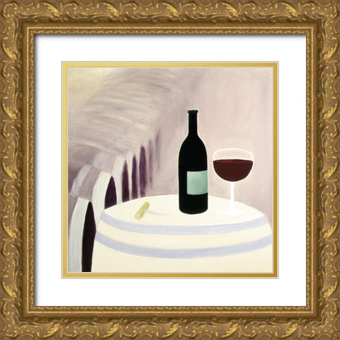 Cabernet Gold Ornate Wood Framed Art Print with Double Matting by Unknown