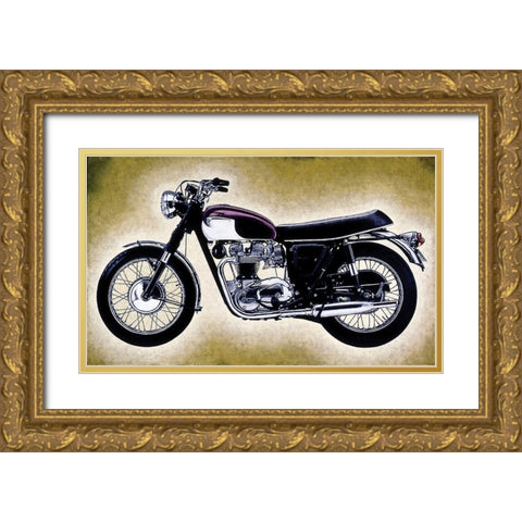 Motorcycle II Gold Ornate Wood Framed Art Print with Double Matting by Unknown