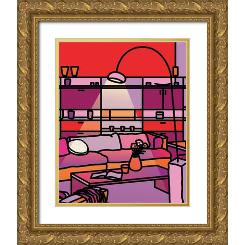 Colorful II Gold Ornate Wood Framed Art Print with Double Matting by Unknown